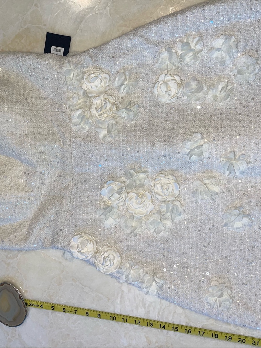 Fashion Nova White Floral Sequin Strapless Mini Dress NWT Size M - Picture 11 of 14